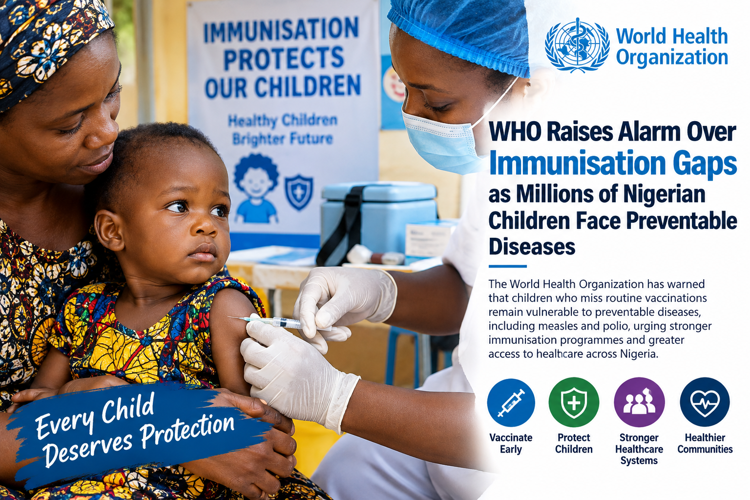 WHO Raises Alarm Over Immunisation Gaps as Millions of Nigerian Children Face Preventable Diseases